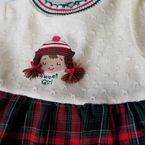 Vtg A Little Angel Baby Girls Cream Red Plaid Romp - Picture 5 of 6